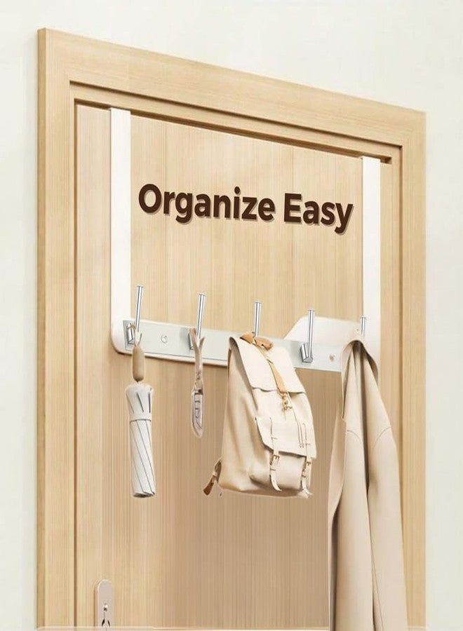 REDON Stainless Steel Cloth Hanger for Wall, Clothes Hook Hangers Door Mounted, Bathroom Hooks for Hanging Towel, Wall Mount Shirt Hangers, Dress Holder Hooks - 5 Pin (Pack of 2) - Image 4